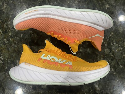 Hoka One One Carbon x 3 Shoes Mens 13 Orange Running Racing Walking Sneakers