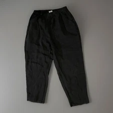 Match Point Woman’s Black 100% Linen Pants Stretch Comfort USA Small