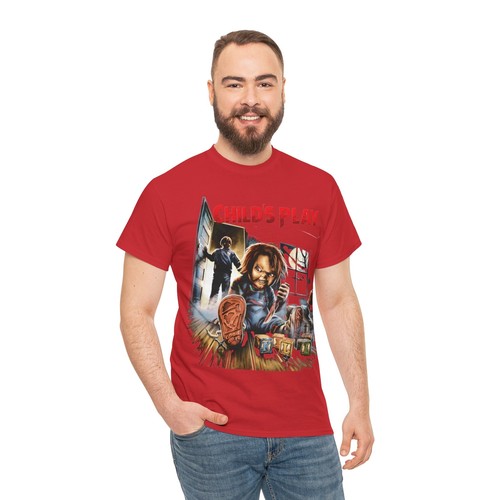 Child’s Play Movie Chucky Horror T Shirt Unisex Heavy Cotton Tee - Picture 152 of 157