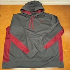 Nike Hoodie Mens 2XL Gray Therma Fit Pullover Training Long Sleeve Swoosh