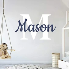 Custom Name & Initial Baby Boy or Girl Unisex - Wall Decal Nursery Decoration