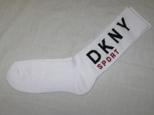 Image of BRAND NEW DKNY Mens Ribbed Sports Socks White Size 7 - 11