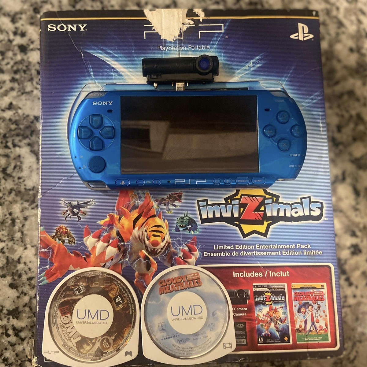 Sony PSP-3000 Vibrant Blue Handheld Console Invizimals Sony PSP-3000 Vibrant Blue Handheld Console Invizimals