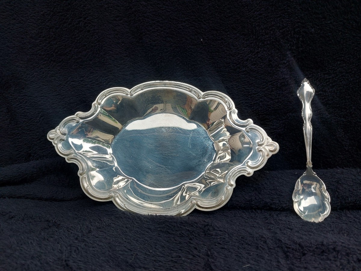 WAKEFIELD-INTERNATIONAL SILVER COMPANY #548-SILVER DISH WITH SPOON
