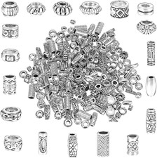 200 Pcs Silver Tibetan Spacer Beads for Jewelry Making - Mixed Bulk Random Style