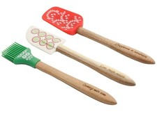SI X Pioneer Woman Cowboy Rustic Silicone Acacia Mini Spatula Spoonula Baster