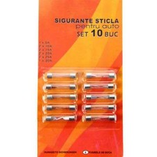 Set 10 Stück PKW Auto KFZ Glas Sicherungen S...