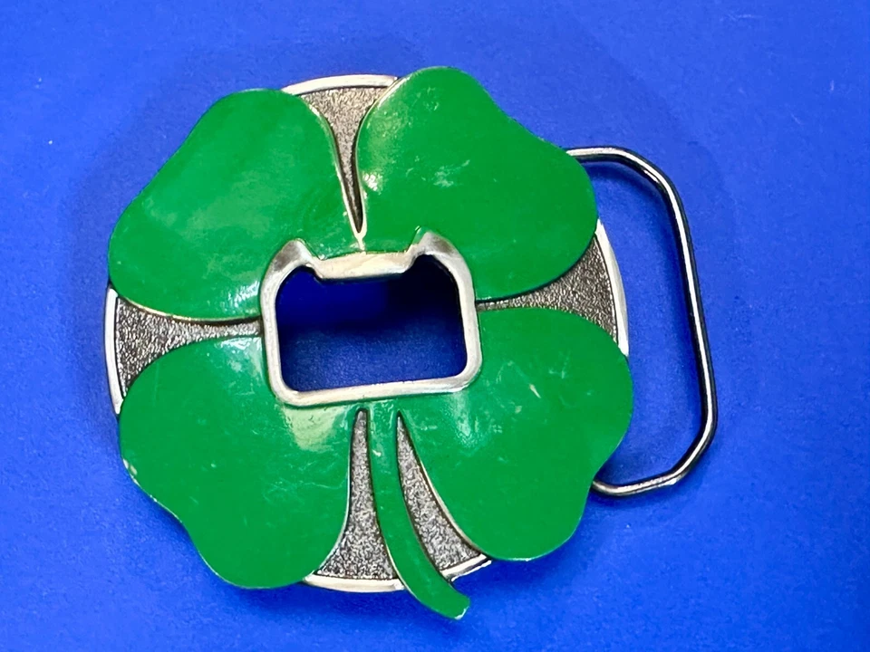 Trébol de 4 hojas de la suerte día de San Patricio novedad KALAN hebilla de cinturón con abrebotellas Foto 4 de 4