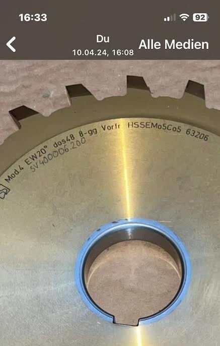 Nr.2 / Abwälzfräser, Wälzfräser Modul 4 Verzahnungsfräser GEBRAUCHT - Bild 2 von 2