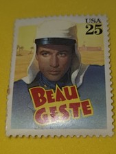 USA Beau Geste 25 Cents Stamp Unused 1990 Gary Cooper
