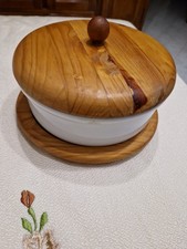 Biscottiera In  legno e ceramica