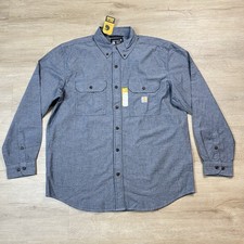 Carhartt Loose Fit Midweight Chambray Denim Long Sleeve Shirt Mens Large NWT