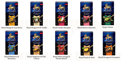 12 BOXES 300 sachets Royal RICHARD Flavoured Black Tea w Fruits & Berries RF
