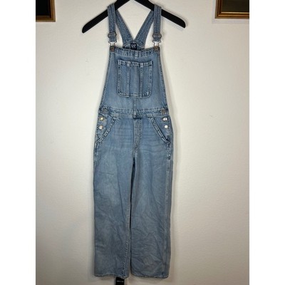 Gap Girls Denim Overalls Light Wash Straight Leg Blue XXL 14-16