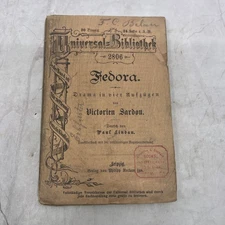 c1900 Universal Bibliothek - Fedora - Victorien Sardou German Book TJ6-OB