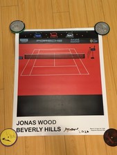 Jonas Wood Signed Poster-Porsche/Beverly Hills Tennis 2026-Autographed-PROOF