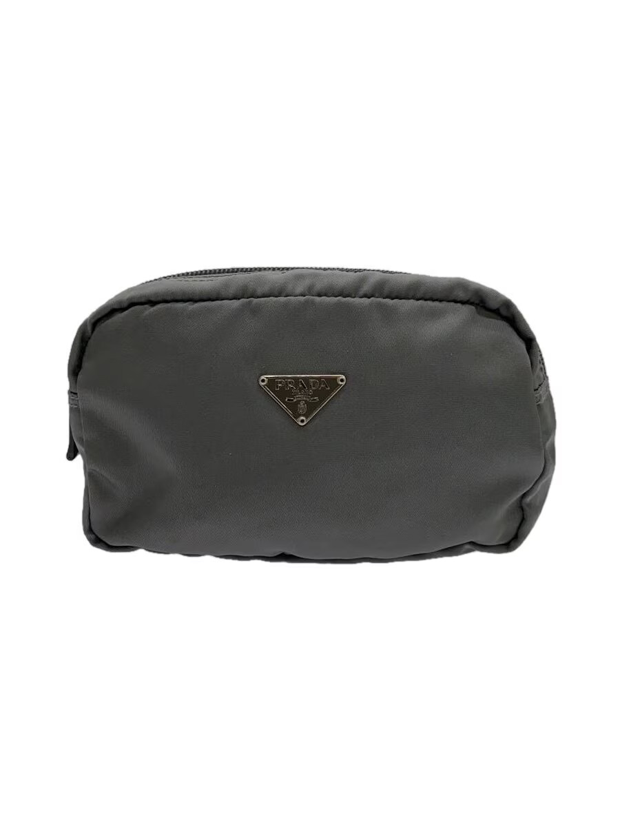 PRADA Pouch Nylon Khaki Solid Authentic Rare Exce… - image 1