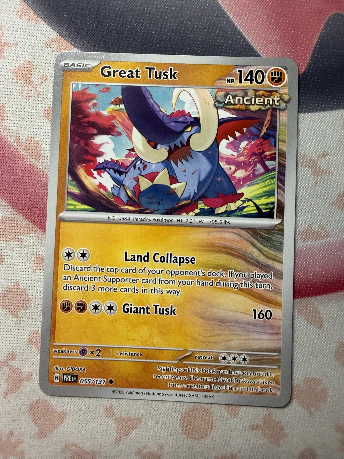 Great Tusk Uncommon SV: Prismatic Evolutions 055/131 NM English Pokemon Card