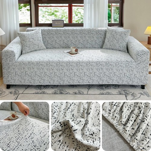 Couch Covers Jacquard Stretch Fit Lounge Sofa Slip Cover 1/2/3/4 Seater Washable - Picture 15 of 28