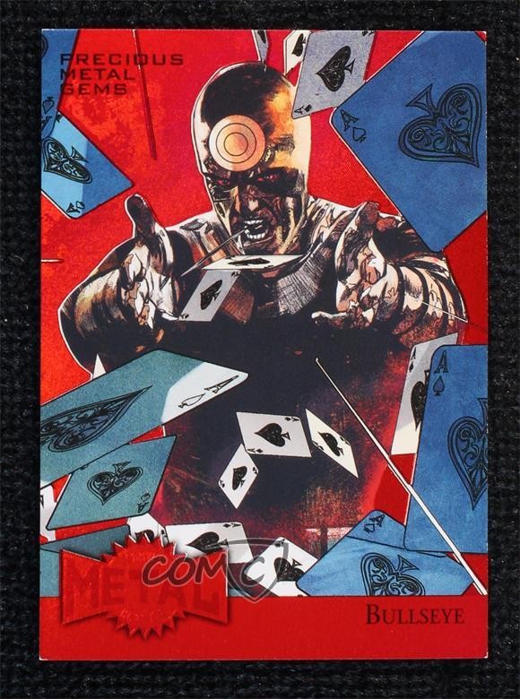 2015 Marvel Fleer Retro 1995 Fleer Metal Blaster PMG Red 43/100 Bullseye #6 c6r