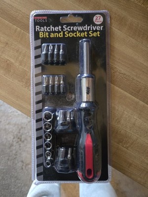 Sterling Tools Ratchet Screwdriver Bit & Socket Set 27pc Black Red Silver