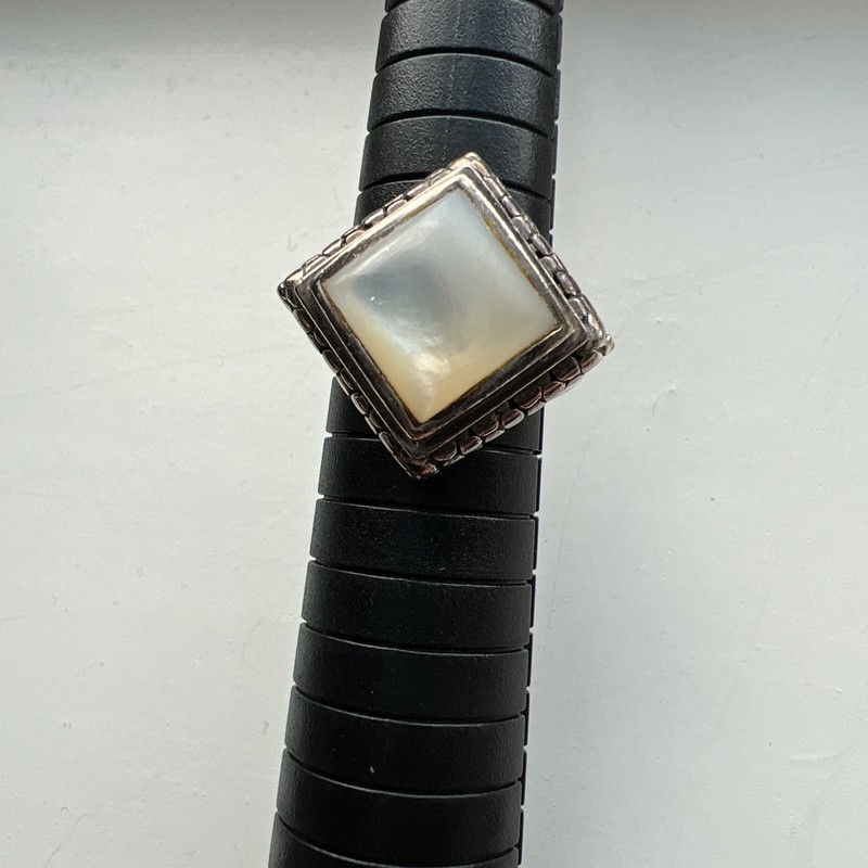 Michael Dawkins Vintage 925 Sterling Silver Mother of Pearl Ring  7