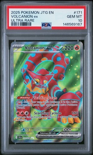 2025 POKEMON JTG EN-JOURNEY TOGETHER ULTRA RARE #171 VOLCANION EX PSA 10