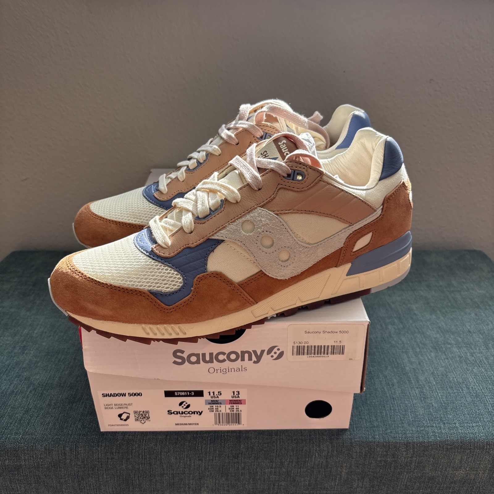 SAOLA Sneakers Saucony Shadow 5000 Premium beige chiaro da uomo taglia 11 5 S70811 3