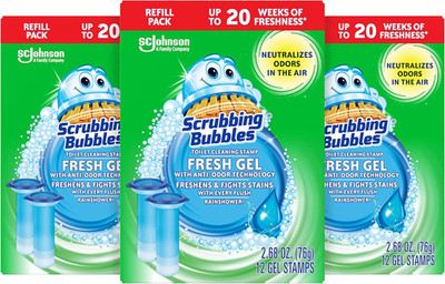 Scrubbing Bubbles Fresh Gel Toilet Bowl Cleaning Stamps Refills, Helps Keep Toil