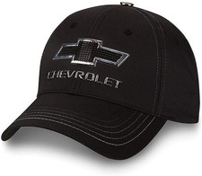 Chevy Truck Blacksilver Metallic Badge Logo Cap New Chevrolet Bowtie Hat