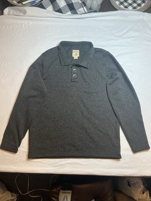 RedHead 1/4 Button Pullover Men's Size Large Heather Gray Long Sleeves