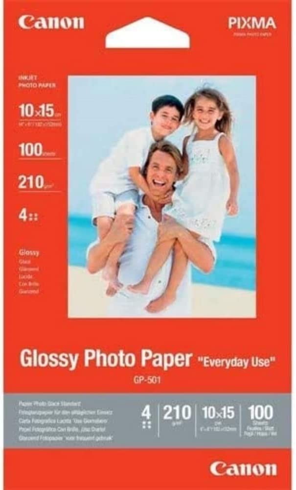 Canon GP-501 Glossy Photo Paper 4x6'/10x15cm (100 Sheets) - Ideal for Photo Prin