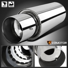 Fit Stainless 2.5 Inlet 4 Outlet Spiral Flow N1 Style Exhaust Mufflersilencer