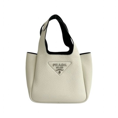 Prada Leather Handbag Women White One Size