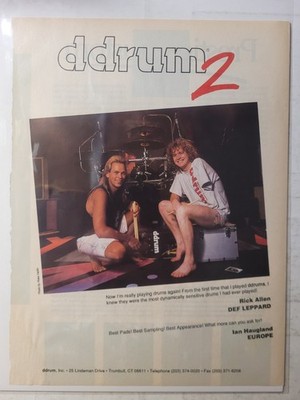 Magazine Advertisement for DDRUM w/ RICK ALLEN Def Leppard