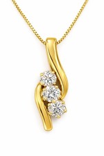 GENUINE 1/2 Ct DIAMOND SWIRL NECKLACE 14k SOLID YELLOW GOLD - New With Tag