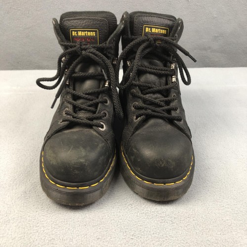 Dr Doc Martens Zapatos Hombres 8 Negro Cuero Industrial Trabajo Puntera de Acero Botas de Seguridad - Imagen 4 de 15