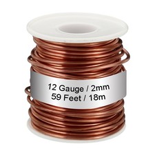 99.9% Soft Copper Wire, 12 Gauge/2mm Diameter 59 Feet/18m 1.1 Pound Spool