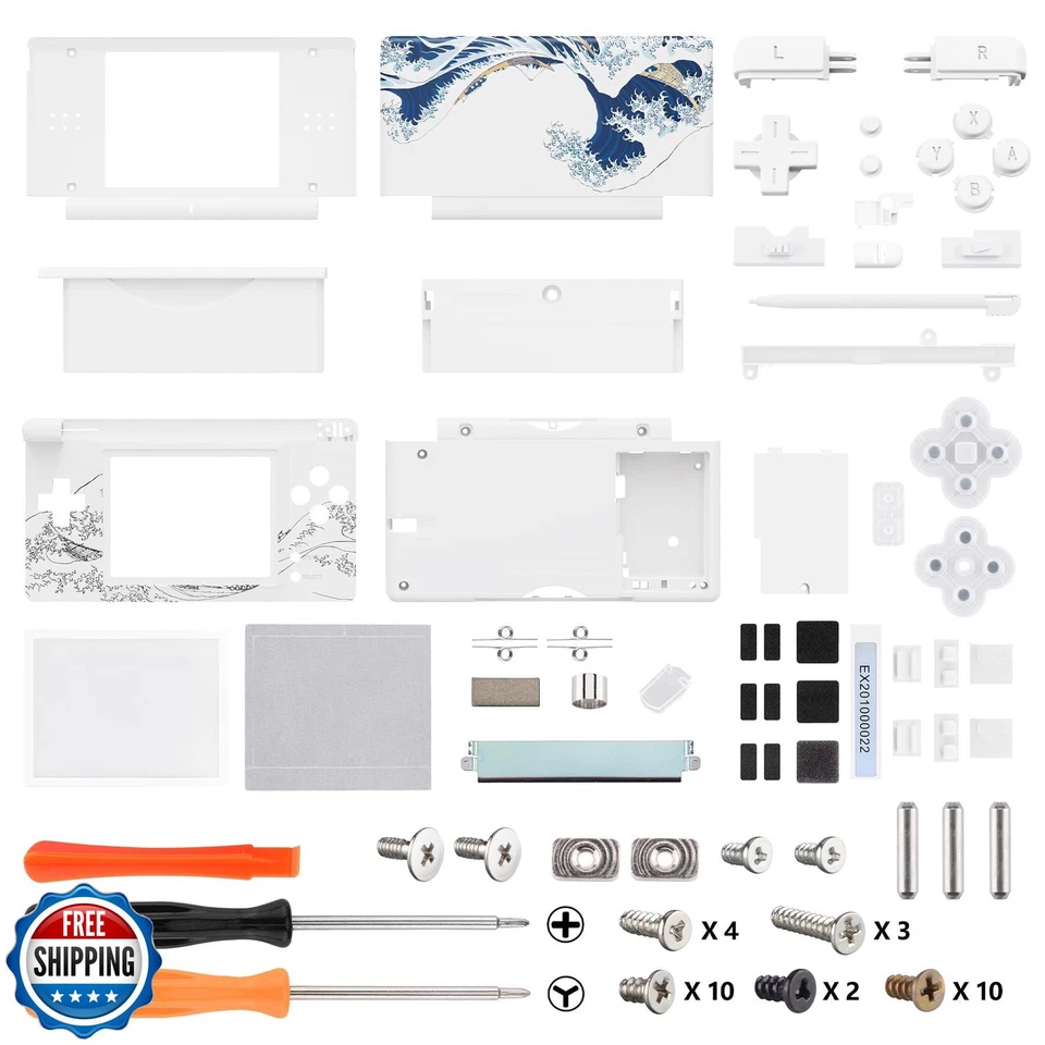 eXtremeRate The Great Wave Replacement Full Housing Shell for Nintendo DS Lit - Image 2 of 4