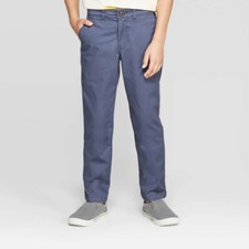 Cat  Jack Boys' Slate Blue Stretch Chino Straight Fit Pants Size 6, 12