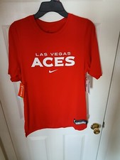 Nike Dri-Fit T-Shirt Women's MTT Red Las Vegas Aces Center Swoosh CV3530-657 N96