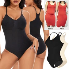 Women Bodysuit Tummy Control Full Body Shaper Slim Raceback Shapewear Smooth