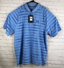 Under Armour Tour ISO-CHILL Polo Golf Shirt Striped XXL 2XL 75 NWT Blue Striped
