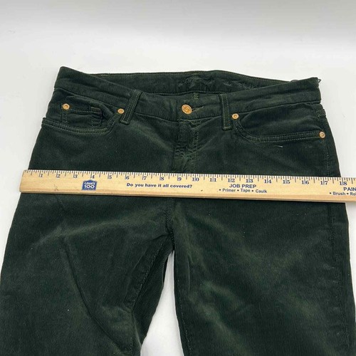 NEW 7 FOR ALL MANKIND CORDUROY PANTS WOMEN SIZE 30x30 SKINNY GREEN PANTS - Picture 10 of 12