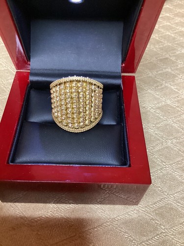 Modernist MILOR Italy Gold Vermeil Sparkling BEADED Abacus Ring 7 - Picture 5 of 11