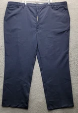 Red Kap Chino Pants Men Size 56 Blue Polyester High Rise Straight Leg Flat Front