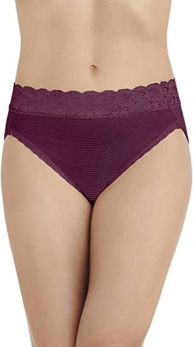 Size 8 Vanity Fair Luxurious Hi-Cut Panties 13280 Flattering Lace 5 Colors NEW - Picture 6 of 15
