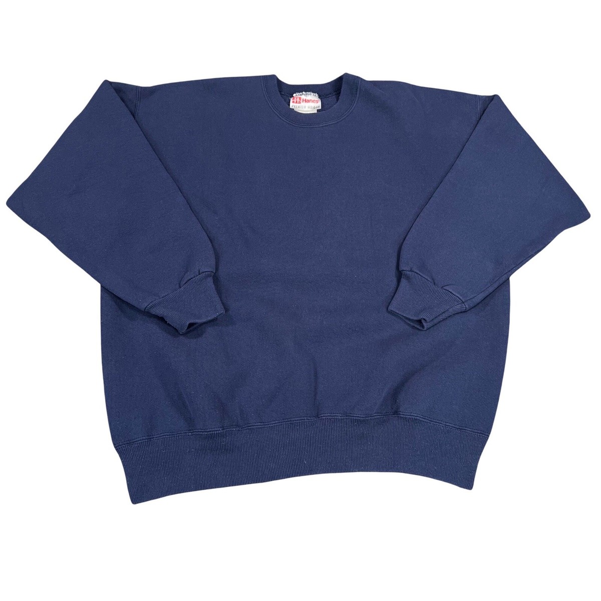 Vintage 90s Hanes Jumper Sweatshirt Adult Large Blue Premium