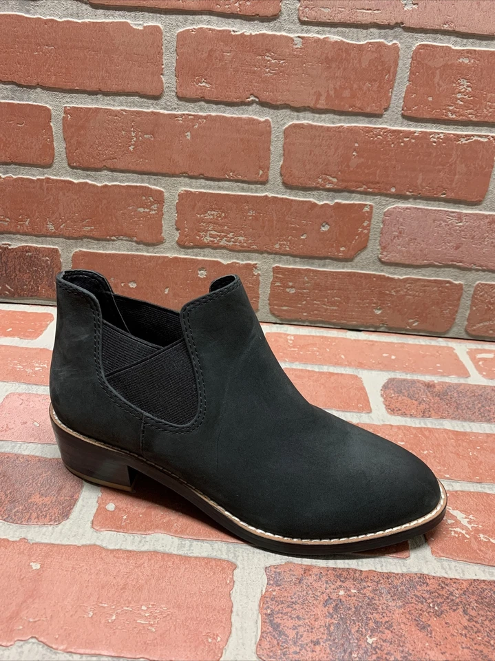 Botas al tobillo Shellys London de cuero negras con tacón bloque para mujer talla 7,5” Foto 3 de 4