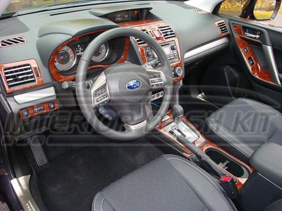 INTERIOR BURL WOOD DASH TRIM KIT SET for SUBARU FORESTER 14 2015 2016